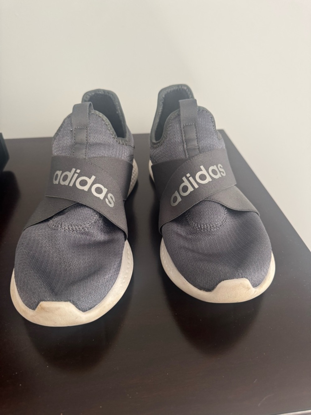 adidas Slip-On Sneakers - Gray with White Sole